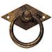 Maniglietta Mobili Antico Mg28 Zama Ottone Anticato + Base Mm 50x44 X 5 Pz - Foto miniatura 1