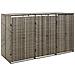 Copribidone Triplo Grigio 207x80x117 Cm In Polyrattan - Foto miniatura 1