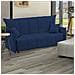 Divano Letto Allyson, Divano A 3 Posti, 100% Made In Italy, Sofà Soggiorno Con Apertura A Carrello, In Tessuto Imbottito, Con Braccioli Standard, Cm 190x90h85, Blu - Foto miniatura 1
