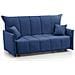 Divano Letto Allyson, Divano A 3 Posti, 100% Made In Italy, Sofà Soggiorno Con Apertura A Carrello, In Tessuto Imbottito, Con Braccioli Standard, Cm 190x90h85, Blu - Foto miniatura 2