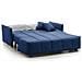 Divano Letto Allyson, Divano A 3 Posti, 100% Made In Italy, Sofà Soggiorno Con Apertura A Carrello, In Tessuto Imbottito, Con Braccioli Standard, Cm 190x90h85, Blu - Foto miniatura 3