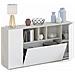 Credenza Paterson, Madia Moderna A 3 Ante, Buffet Da Soggiorno Con Scomparti, Madia Da Salotto, Mobile Porta Tv, 150x41h76 Cm, Bianco E Cemento - Foto miniatura 3