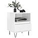 Comodino Bianco Lucido 40x35x50 Cm In Legno Multistrato - Foto miniatura 3