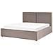 Letto Matrimoniale Tessuto Grigio Tortora Con Contenitore 160 X 200 Cm Moissac - Foto miniatura 2