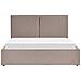 Letto Matrimoniale Tessuto Grigio Tortora Con Contenitore 160 X 200 Cm Moissac - Foto miniatura 4