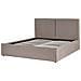 Letto Matrimoniale Tessuto Grigio Tortora Con Contenitore 160 X 200 Cm Moissac - Foto miniatura 6