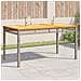 Tavolo Da Giardino Grigio 140x80x75cm Polyrattan E Legno Acacia - Foto miniatura 1