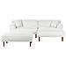 Divano Angolare 3 Posti Holt Bouclé Bianco Con Ottomana Lato Sinistro - Foto miniatura 6