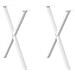 Gambe Tavolo Pranzo A Forma X 2 Pz Bianco 70x(72-73) Cm Acciaio - Foto miniatura 1