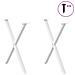 Gambe Tavolo Pranzo A Forma X 2 Pz Bianco 70x(72-73) Cm Acciaio - Foto miniatura 3