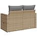 Divano Da Giardino Con Cuscini A 2 Posti Beige In Polyrattan - Foto miniatura 6