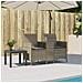 Divano Giardino 2 Posti con Tavolo e Cuscini Grigio Polyrattan - Foto miniatura 2