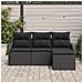 Set di Divano da Giardino  in 4 Pezzi con Cuscini Rattan Poliestere Nero, Divano da Giardino a 2 Posti  con Ripostiglio e Cuscini Rattan Poliestere Nero - Foto miniatura 3