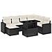 Set Divani da Giardino con Cuscini 8 pz Nero in Polyrattan - Foto miniatura 1
