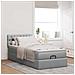 Pouf Letto con Materasso Grigio Chiaro 100x200 cm in Tessuto - Foto miniatura 4