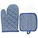 Set Di Guanti E Presine Per Forno A Microonde Da Cucina - Protezione Termica Darkblue - Foto miniatura 2