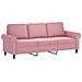 Set di Divani 3 pz con Cuscini Rosa in Velluto - Foto miniatura 4