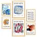 Set Di 6 Stampe Poster Astratti E Calmi Con Illustrazioni A Colori Per Mostre D'arte Estetica A3 & A4 Telaio In Legno Chiaro - Foto miniatura 1