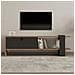 Ova Porta Tv Asimmetrico Grigio Antracite Con Armadio Effetto Legno 120 Cm - Foto miniatura 1