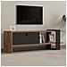 Ova Porta Tv Asimmetrico Grigio Antracite Con Armadio Effetto Legno 120 Cm - Foto miniatura 2