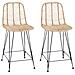 Sedia da Bar 2 pcs Naturale 44,5 x 54,5 x 97,5 cm - Foto miniatura 1