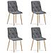 Sedia imbottita VALORA TYRA - Elegante tessuto grigio scuro / gambe color legno x 4 - Foto miniatura 1