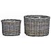 Cestino per Piante con archiviazione 2 pcs Grigio Rattan Kubu - Foto miniatura 1