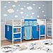 Struttura del Letto Loft per Bambini con Tendine Bianco e Blu - Foto miniatura 3