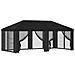 Gazebo con pareti laterali 6 x 3 m Nero Poliestere e Acciaio - Foto miniatura 1