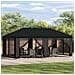 Gazebo con pareti laterali 6 x 3 m Nero Poliestere e Acciaio - Foto miniatura 2