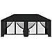 Gazebo con pareti laterali 6 x 3 m Nero Poliestere e Acciaio - Foto miniatura 3