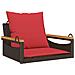 Panchina Dondolo con Cuscini Marrone 63x62x40 cm in Polyrattan - Foto miniatura 1
