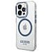 Guess Guhmp14xhtrmb Custodia Per Iphone 14 Pro Max 6,7 Blu /blu Con Outline In Metallo Magsafe - Foto miniatura 4