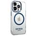 Guess Guhmp14xhtrmb Custodia Per Iphone 14 Pro Max 6,7 Blu /blu Con Outline In Metallo Magsafe - Foto miniatura 5