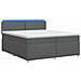 Letto box spring con materasso Grigio Scuro 200 x 200 cm - Foto miniatura 1