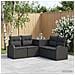 Set di divani 5 pz Nero Rattan sintetico e Acciaio - Foto miniatura 5