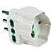 Adattatore Triplo Spina 2P+T 16A S17 Colore Bianco - Foto miniatura 1