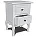 Comodino Stile Provenzale In Legno Con 2 Cassetti Bianco - Foto miniatura 1