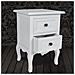 Comodino Stile Provenzale In Legno Con 2 Cassetti Bianco - Foto miniatura 3