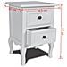Comodino Stile Provenzale In Legno Con 2 Cassetti Bianco - Foto miniatura 6