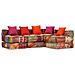 Divano Letto Modulare A 4 Posti In Tessuto Patchwork - Foto miniatura 1