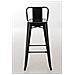 Set 2 Sgabelli Bar in Metallo Mason I Coppia Sgabelli Alti Bancone I Sgabelli Industrial H 77cm I Sgabello Pub Cucina con Schienale E Poggiapiedi Nero - Foto miniatura 1