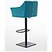 Sgabello Alto Bar Damaso I Sgabello Design Cucina Trapuntato in Tessuto con Braccioli E Schienale Imbottiti l Sedia Sgabello Bar Pub con Poggiapiedi Turchese Nero - Foto miniatura 4