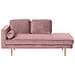 Chaise Longue In Velluto Rosa Sinistra Miramas - Foto miniatura 1