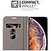 Custodia Compatibile Con Apple Iphone Xs Max In Grigio Chiaro Marrone - Coperchio Protettiva Con Chiusura Magnetica, Funzione Stand E Tasca Per Le Carte - Foto miniatura 7