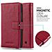 Custodia Compatibile Con Nokia Lumia 640 In Rosso Vinaccia - Coperchio Protettiva Con Chiusura Magnetica, Funzione Stand E Tasca Per Le Carte - Foto miniatura 4