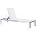 Lettino Da Giardino In Alluminio E Textilene Bianco Fossato - Foto miniatura 1
