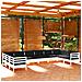 Set Divani Da Giardino 10 Pz Con Cuscini Bianchi Legno Di Pino - Foto miniatura 1