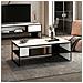 Tavolino Concord - Basso - Con Ripiani - Da Soggiorno - Bianco, Nero In Truciolare Melaminico, Metallo - 120 X 45 X 60 Cm - Foto miniatura 2