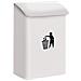 E6101 Cestino Portarifiuti A Muro Per Garage, Interni, Aree Comuni, Cestino Da Parete In Acciaio, 18 L, Bianco - Foto miniatura 1